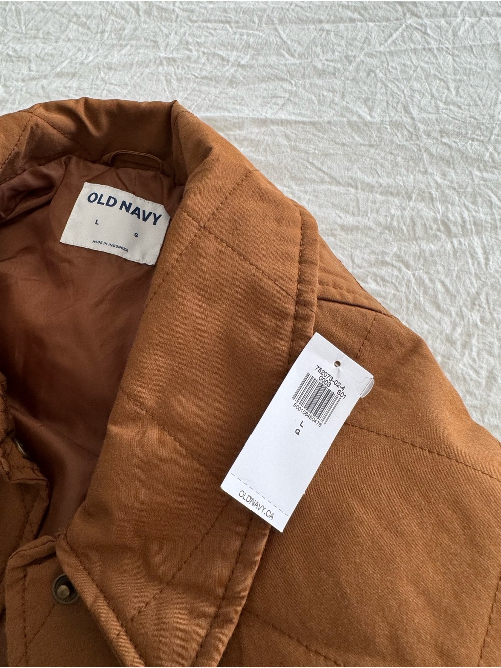 Old Navy NWT Quilted Brown Women's Utility Jacket Brown Shacket - Picture 10 of 14